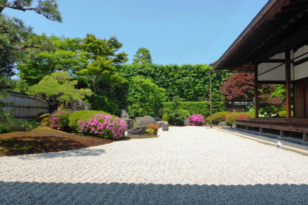 京都市北区にある興臨院の方丈庭園とさつき